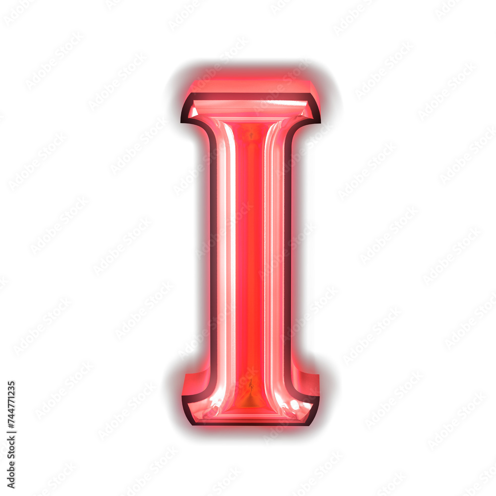 Glowing red symbol. letter i Glowing red symbol. letter i
