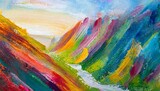 abstract oil painting art brushstrokes watercolor modern and contemporary artwork colorful background