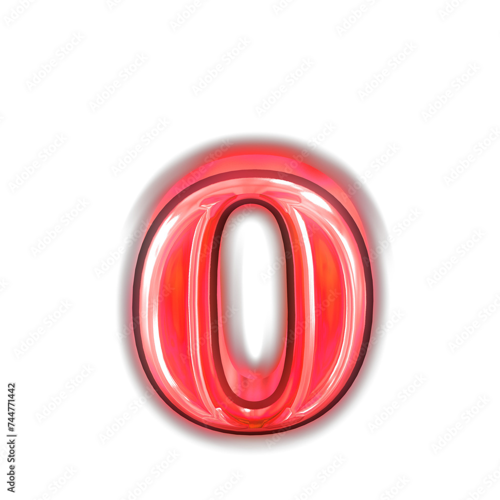 Glowing red symbol. letter o Glowing red symbol. letter o