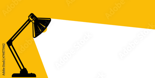 Night table, office desktop lamp - vector illustration