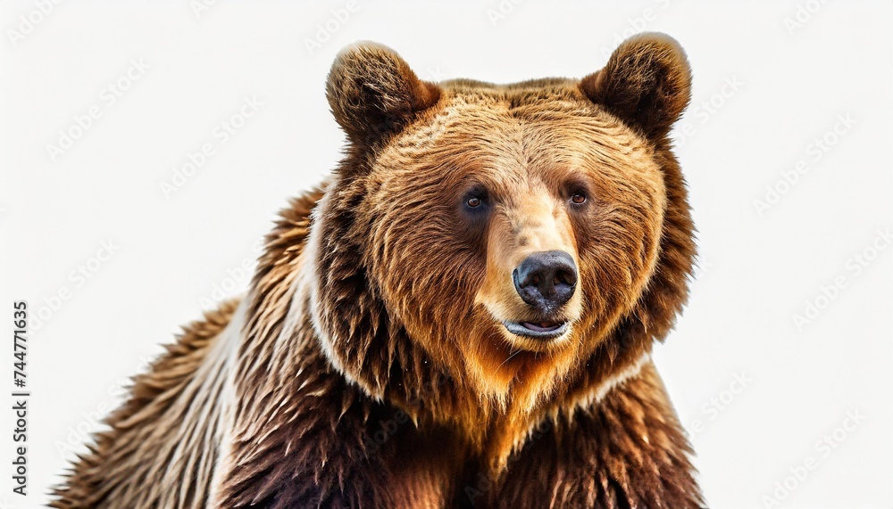 brown bear isolated on white background generated illustration