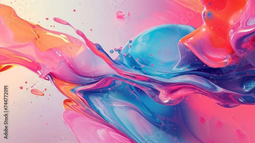 Abstract background of oil paint in pink, blue and purple colors