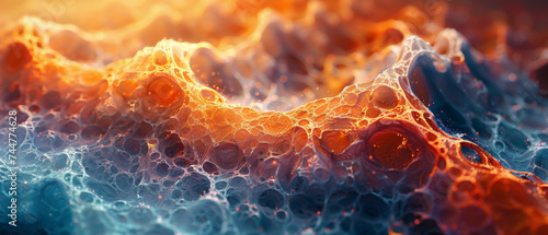 Close Up of Orange and Blue Substance