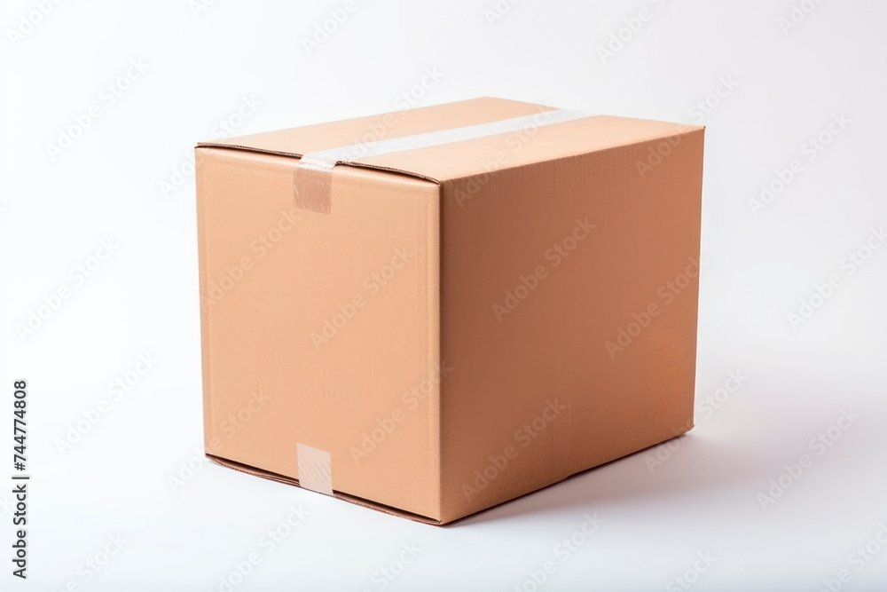 cardboard box on the door of the house, mock up cardboard box on the door of the house, mock up