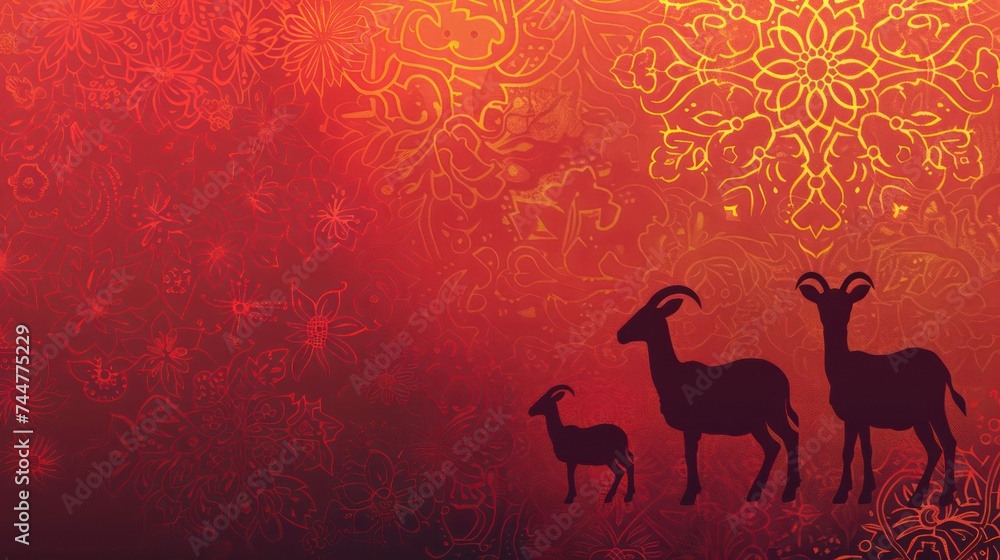Eid ul Adha backgrounds, copy space for text writing, sheep and goat with islamic patterns. Eid ul Adha backgrounds, copy space for text writing, sheep and goat with islamic patterns.