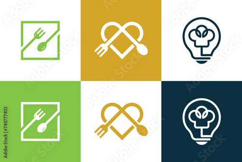 Food design element vector icon collection with creative idea