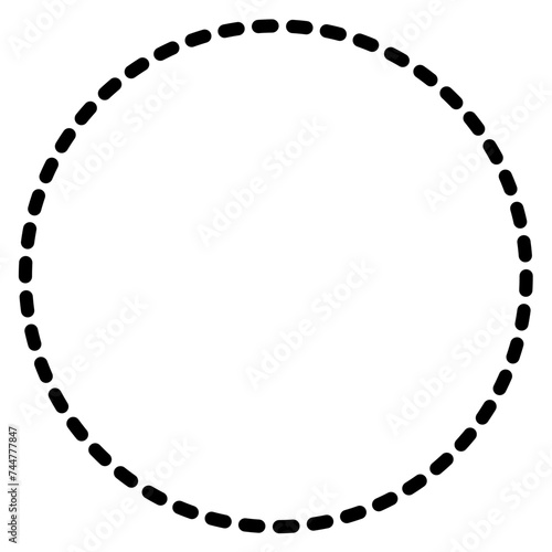 Black circle dash line border