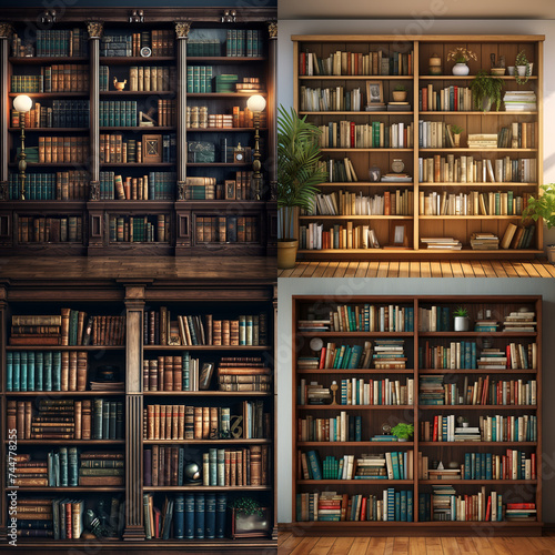 shelves with books