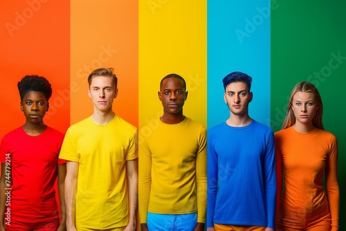 LGBTQ Pride rally. Rainbow polyhedron colorful peaceful protest diversity Flag. Gradient motley colored right to water LGBT rights parade festival rainbow walkabout diverse gender illustration photo