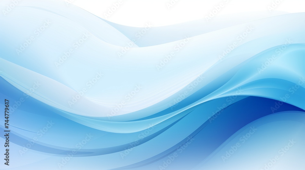 Obraz premium Blue abstract wave background with white background