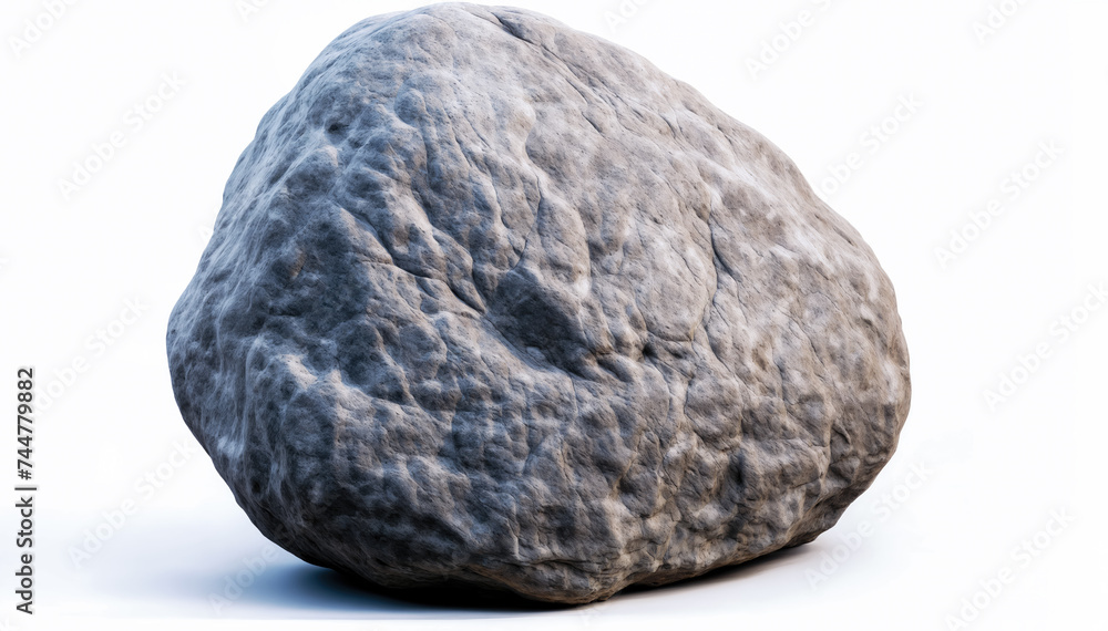 Large Granite Boulder Isolated on White Background Large Granite Boulder Isolated on White Background
