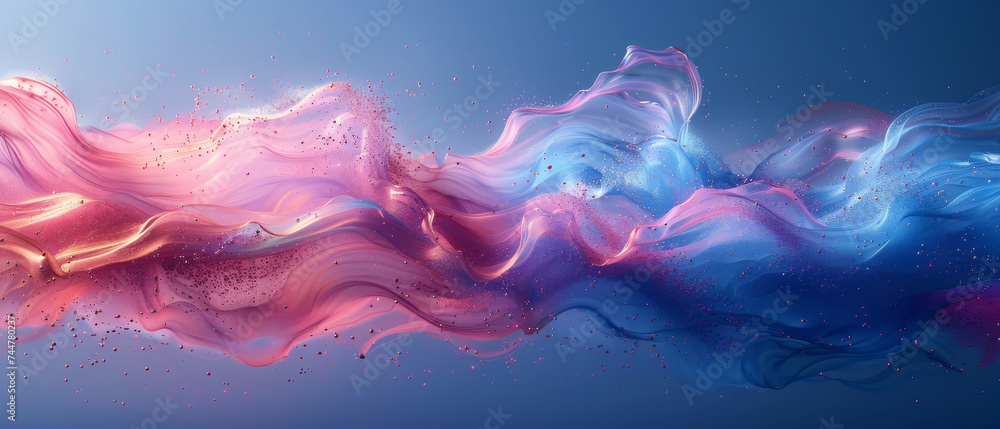 Blue, Pink, and Purple Abstract Painting