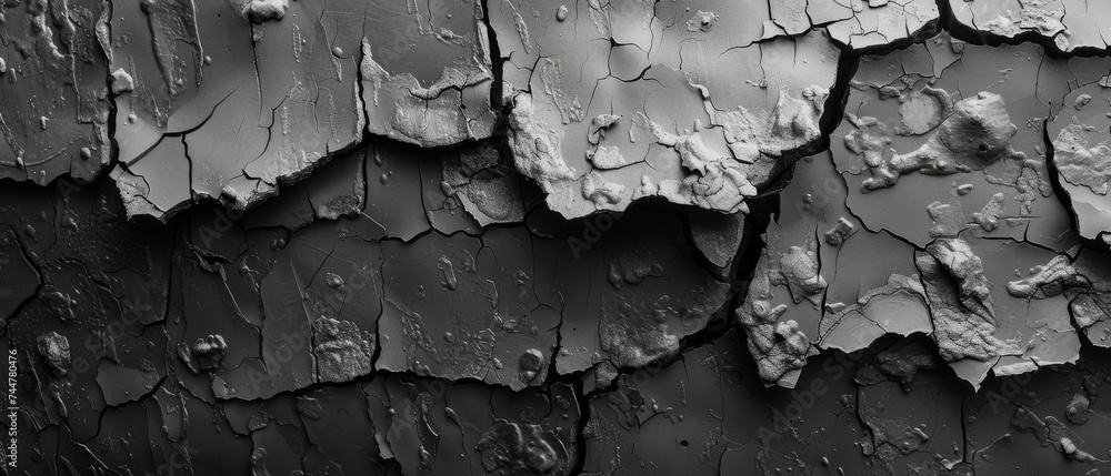 Peeling Paint on Wall in Black and White Peeling Paint on Wall in Black and White