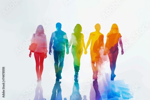 LGBTQ Pride equal accountability. Rainbow cultural colorful conference diversity Flag. Gradient motley colored lgbtq+ initiatives LGBT rights parade festival ua red diverse gender illustration photo