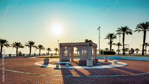 Wonderful Morning view in Al khobar-Saudi Arabia. If you are looking for a relaxing place to enjoy nature and fresh air in Al Khobar, you might want to visit the Al Khobar Park. photo