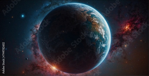 earth and galaxy in space