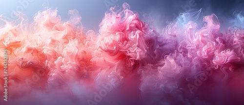 Pink and Blue Smokes on Blue Background
