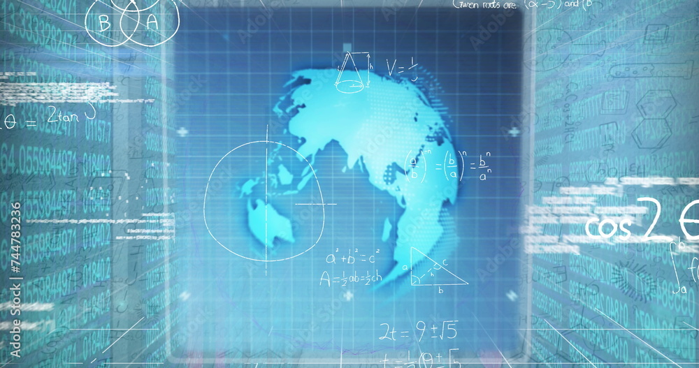 Fototapeta premium Image of data processing over server room