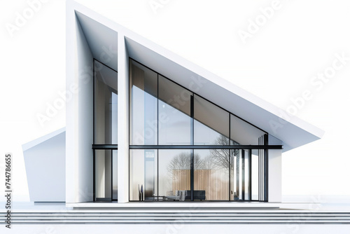 Modern architecture house model isolated on backrgound, stylish minimal house, modern contemporary desgin concept.