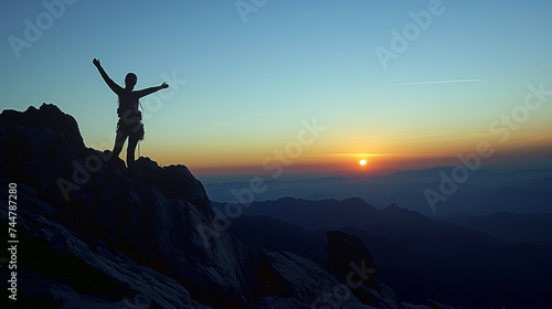 silhouette of a person on a mountain top © Aitch