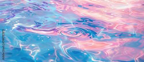 Ultrawide Retro Pink And Blue Theme Flowing Water With Waves Background Wallpaper
