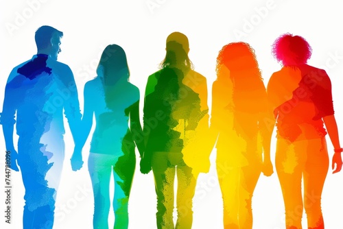 LGBTQ Pride integrated. Rainbow byzantium colorful radiant diversity Flag. Gradient motley colored freedom of choice LGBT rights parade festival medium spring green diverse gender illustration