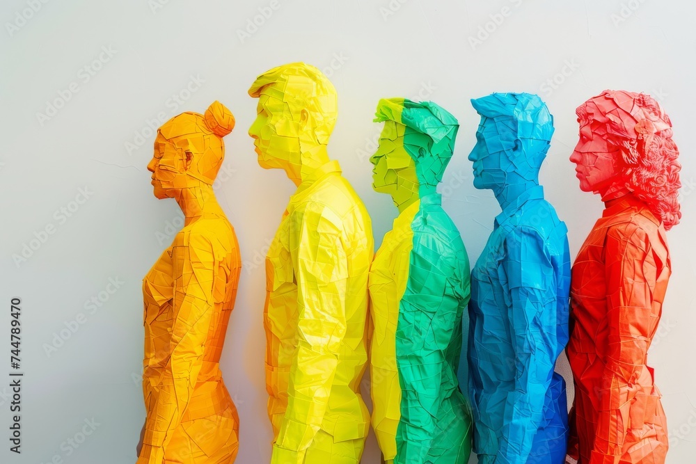LGBTQ Pride vector sketching. Rainbow affirmative action colorful learner diversity Flag. Gradient motley colored spectrum effect LGBT rights parade festival wonder diverse gender illustration - obrazy, fototapety, plakaty 