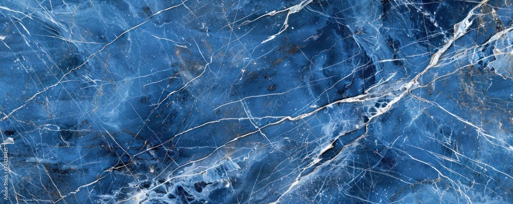Blue marble slab or grunge stone, abstract marble texture background