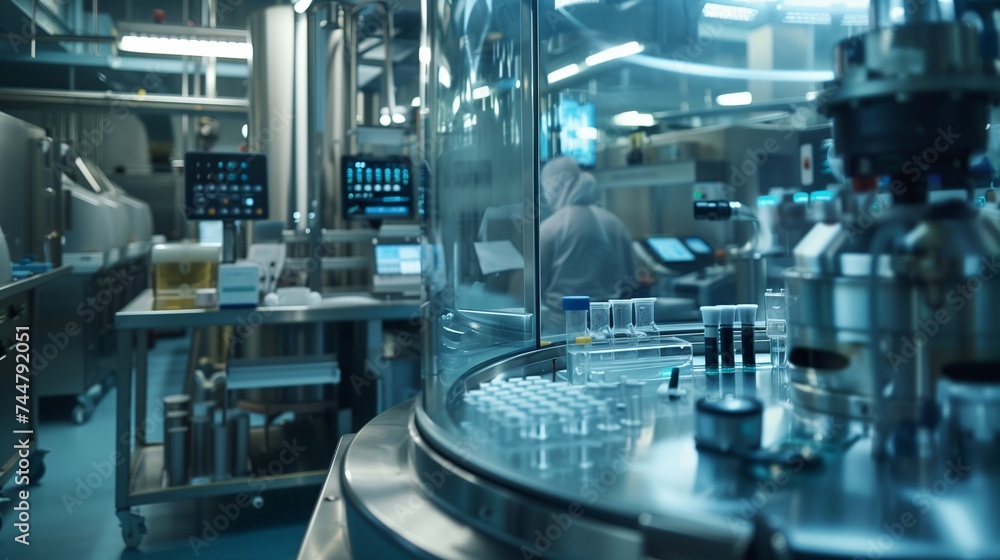 Busy Factory Floor Filled With Metal Equipment Busy Factory Floor Filled With Metal Equipment