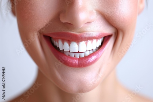 Womans Smile With Perfect And Healthy White Teeth