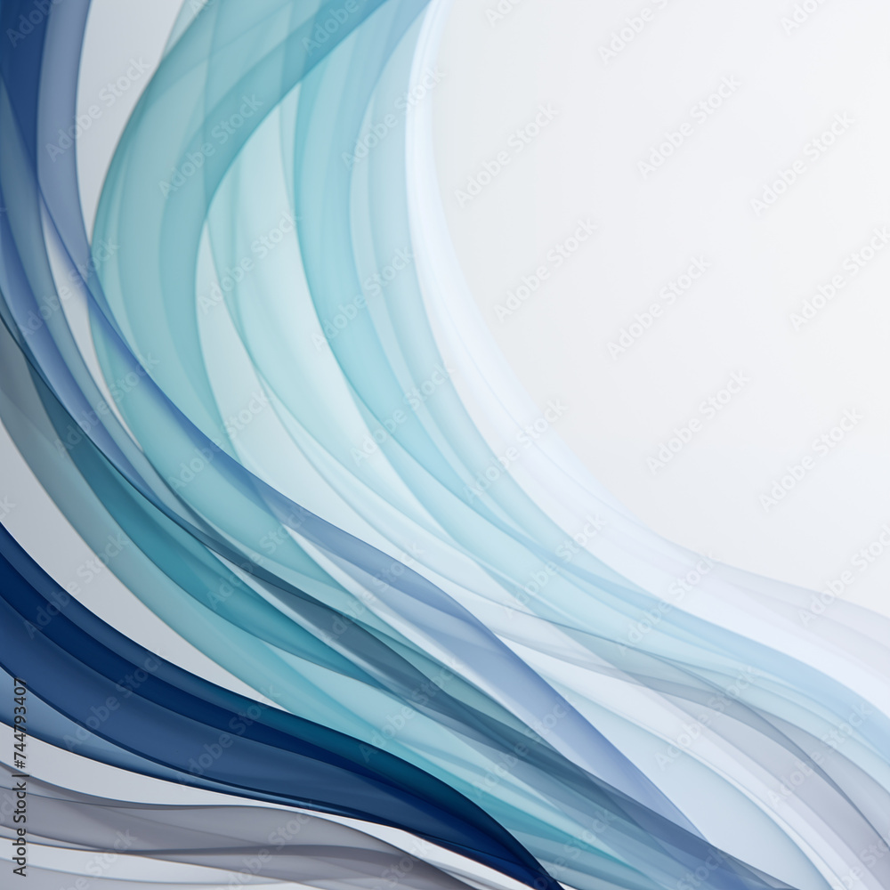 Fototapeta premium Abstract gradient blue waves background