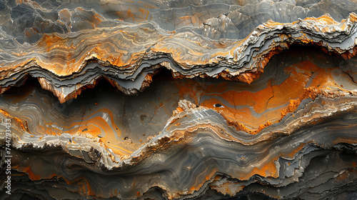 Close Up of Orange and Grey Rock