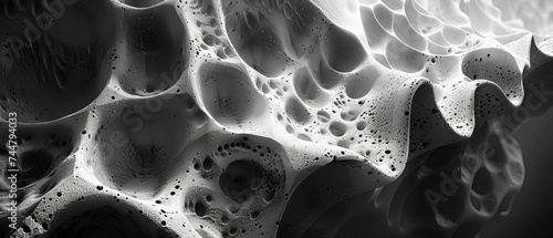 Water Bubbles Floating in Black and White