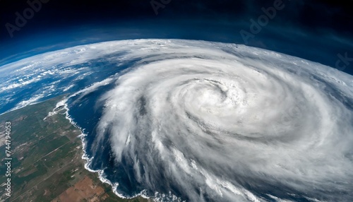 hurricane weather super storm tornado view from the space,