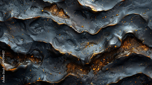 Close Up of Black and Gold Texture