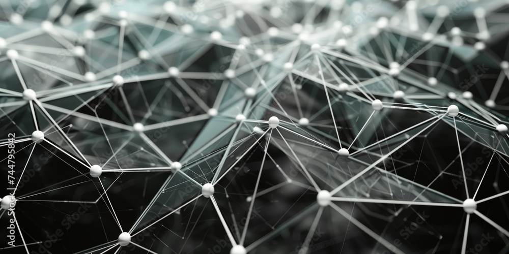 Many lines connecting dots, concept image for networks, global economy, internet, data flows - Generative AI Many lines connecting dots, concept image for networks, global economy, internet, data flows - Generative AI