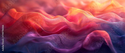 Abstract Painting of a Red, Orange, and Purple Wave