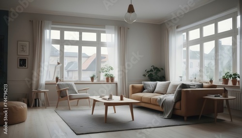 Modern Scandinavian live-in room mock-up design © Moesy-TM
