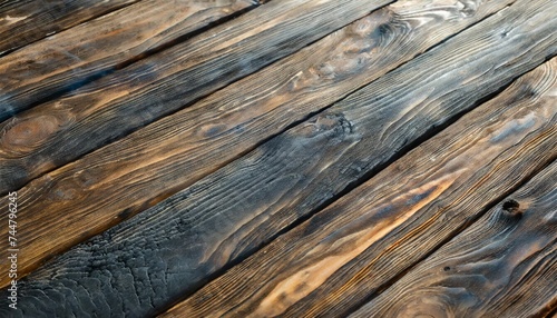 burned hardwood surface smoking wood plank background photo