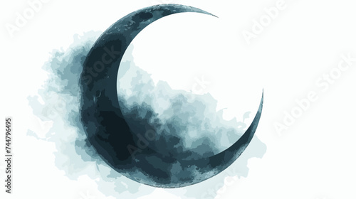 Crescent moon profile isolated on white background v photo
