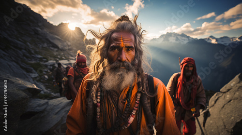 indian hiker in the mountains