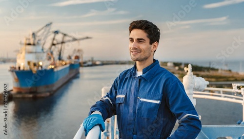 maritime worker working on a ship