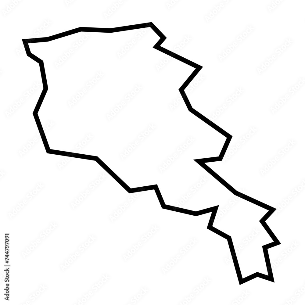 Armenia country thick black outline silhouette. Simplified map. Vector icon isolated on white background. Armenia country thick black outline silhouette. Simplified map. Vector icon isolated on white background.