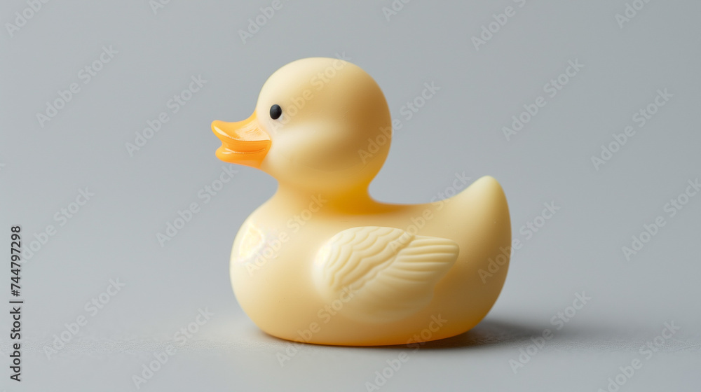 Yellow rubber duck on a gray background. Yellow rubber duck on a gray background.