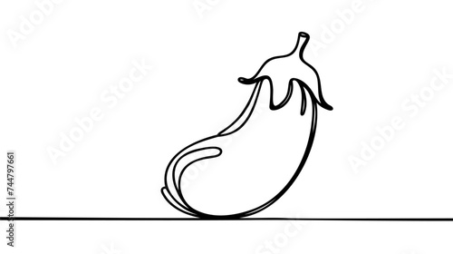 Fotografía Continuous one line drawing eggplant