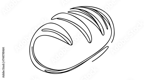Loaf of bread one line art. Continuous one line drawing of bread