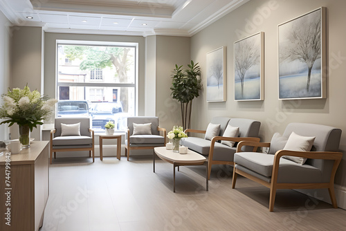 Elegant and Inviting GP Waiting Room Portraying A Soothing Atmosphere © Callie