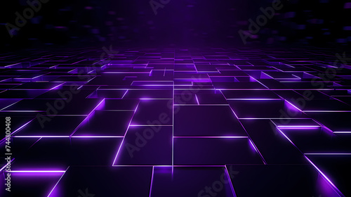 Abstract vector landscape background, cyberspace grid 3d technology vector illustration