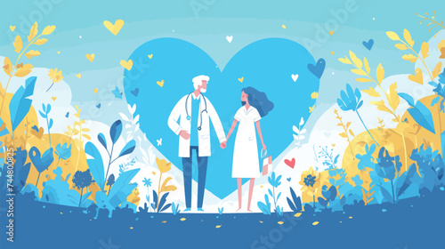 Doctor and Nurse Medical banner background vector for design