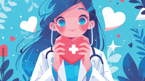 Doctor and Nurse Medical banner background vector for design